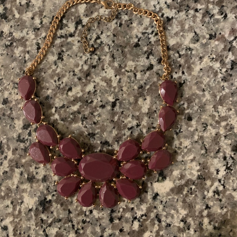 Maroon Jeweled Necklace